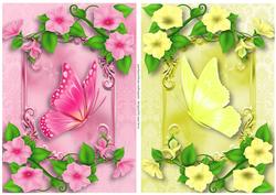 Pink and Yellow Flowers & Flutters Toppers