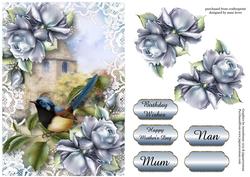 Pretty Porcelain Roses Wren on Lace
