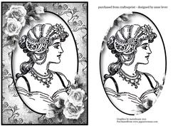 Beautiful Black & White Art Nouveau Portrait