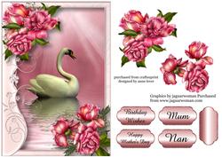 Serene Swan with Glory Roses