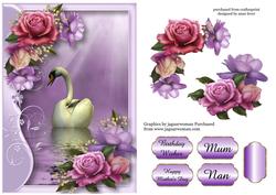 Serene Swan with Belle Roses
