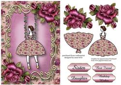 Fabulous Fifties Floral Swing - Purple Roses