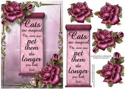 Gorgeous Purple Roses - Cats Are Magical - 