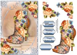 Stunning Shoes - Peeptoe Stilietto - Peach Roses