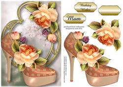 Stunning Shoes - the Milan - Peach Roses - Version 2