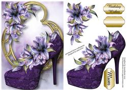 Stunning Shoes - the Monaco - Purple Lilies - Version 2