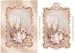 Wedding Champagne & Pink Roses