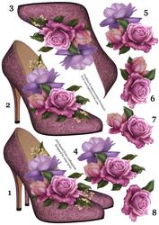 Stunning Shoes & Belle Roses 8 Step Decoupage Sheet
