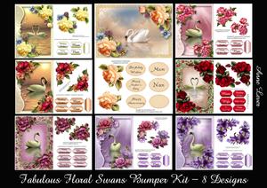 Fabulous Floral Swans Bumper Kit