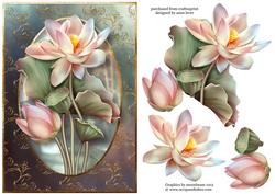 Beautiful Lotus Flowers with Decoupage