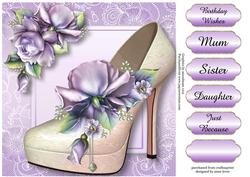 Stunning Shoes Lacey Square - Purple Porcelain Roses