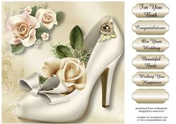 Stunning Shoes Satin Square - the Wedding - Cream Roses