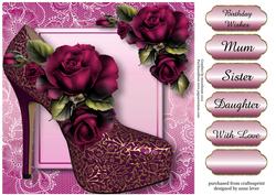 Stunning Shoes Lacey Square - the Paris - Magenta Roses
