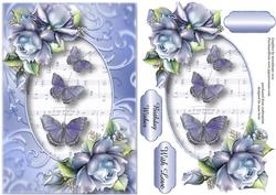 Butterfly Trio and Porcelain Roses
