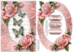 Butterfly Trio and Edwardian Roses + Frame