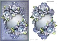Beautiful Blue Roses & Script Frame + Extra Plaque