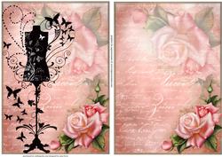 2 Pink Rose, Script & Mannequin Toppers