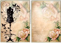 2 Peach Rose, Script & Mannequin Toppers