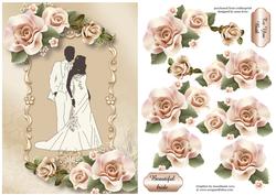 Wedding Silhouette Elegance & Cream Roses