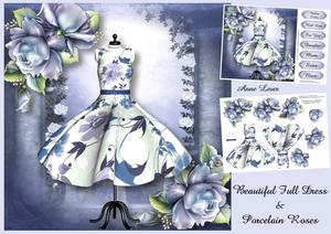 Beautiful Full Dress with Porcelain Roses