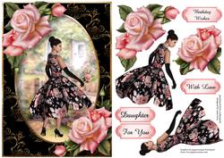 Fabulous Black Dress & Pink Roses