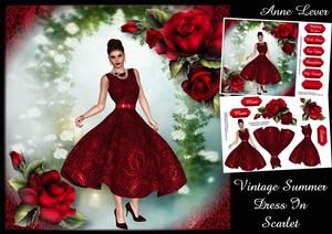 Vintage Summer Dress in Scarlet