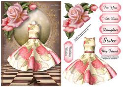 Fabulous Vintage Pink Rose Dress