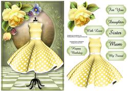 Fabulous Vintage Yellow Polka Dot Dress