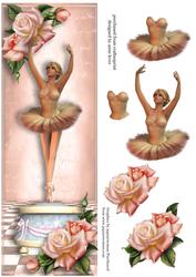 Large Dl Ballerina Music Box & Peach Roses