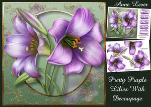 Pretty Purple Lilies with Decoupage
