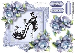 Porcelain Roses & Silhouette, Shaped Topper