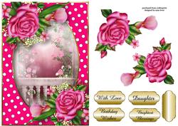 Pretty Pink Roses and Dotty Frame
