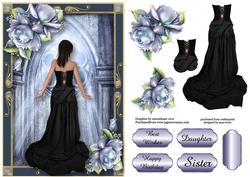 Gothic Window & Blue Roses