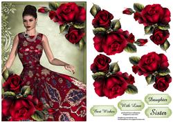 Vintage Beauty with Gorgeous Red Roses