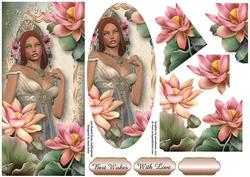 Lady of the Lotus - Dl + Plaque + Decoupage