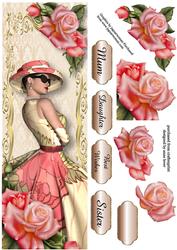Large Dl Race Day Chic & Pink Roses