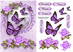 Gorgeous Lilac Roses & Butterflies