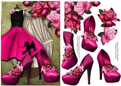 Pink Poodle Dress, Shoes & Roses