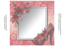 Insert for Animal Print Red Shoe & Lilies Lacey Square