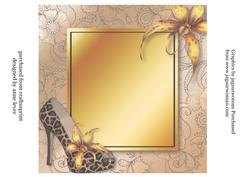 Insert for Animal Print Shoe & Orchid Lacey Square