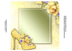Insert for Spotty Yellow Shoe & Roses Lacey Square