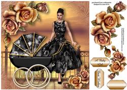Matching Floral Pram - Promenade at Sunset