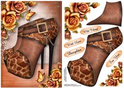 Giraffe Print Platform Shoes & Roses