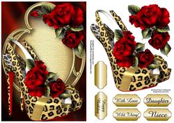 Leopard Print Slingbacks with Red Roses