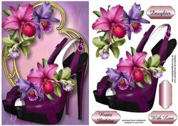 Gorgeous Orchid Slingbacks on Golden Frame