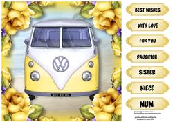 Floral Vw Van - Yellow Roses