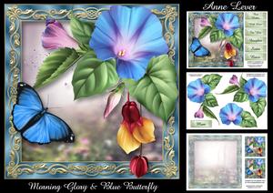 Morning Glory & Blue Butterfly