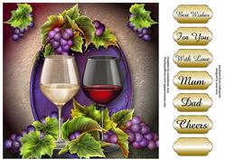 Red and White Wine & Grapes on the Vine