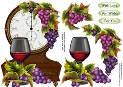 Fabulous Clock Shaped Topper - Wine & Vines