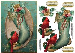 Red Cardinal Vintage Stocking